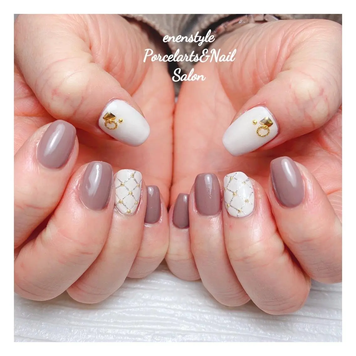 ミディアム ネイル 🐾enen style 🐾のネイルデザイン