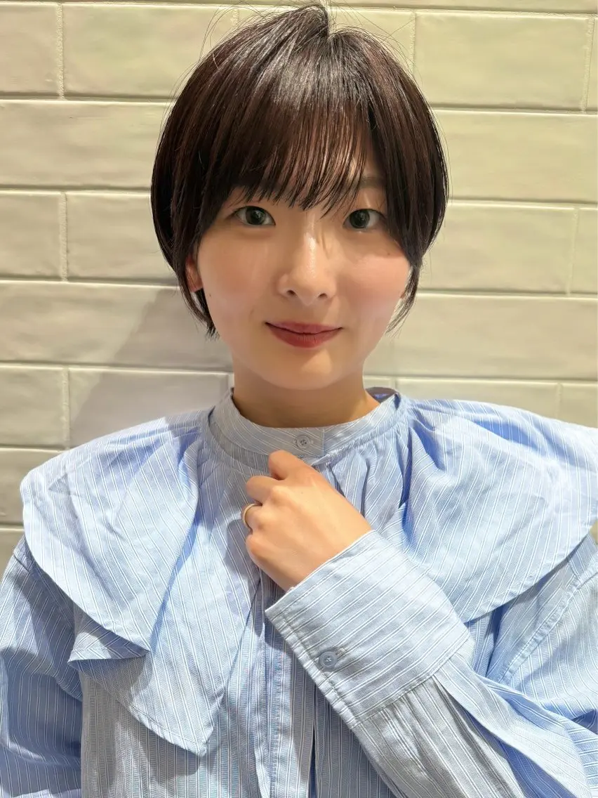 前髪カット+白髪染め(全体カラー)+トリートメントの写真