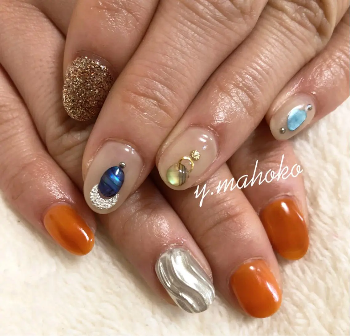 ネイル ハンドネイル パラジェル有/ 長さだし/mahoのネイルデザイン