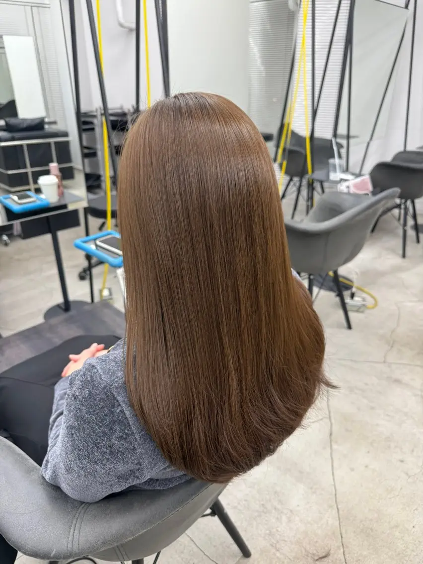 ロング カット ヘアカラー トリートメント 韓国🫧髪質改善🫧 縮毛矯正🫧陽菜🫧のヘアスタイル
