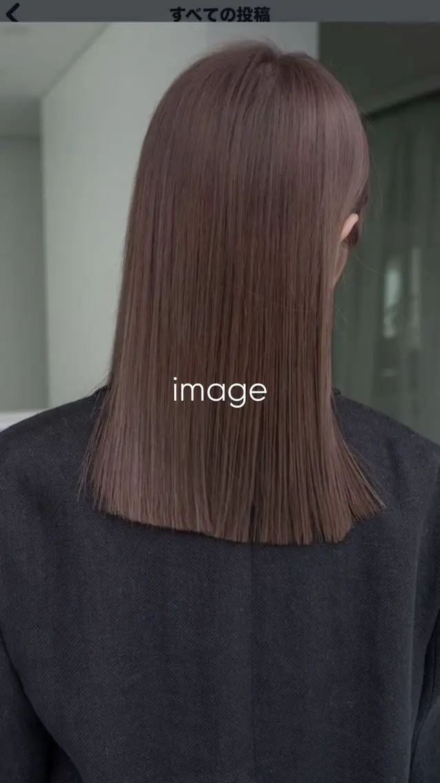 ミディアム カラー 切りっぱなしヘアボブ ミディアムヘアRYOのヘアスタイル