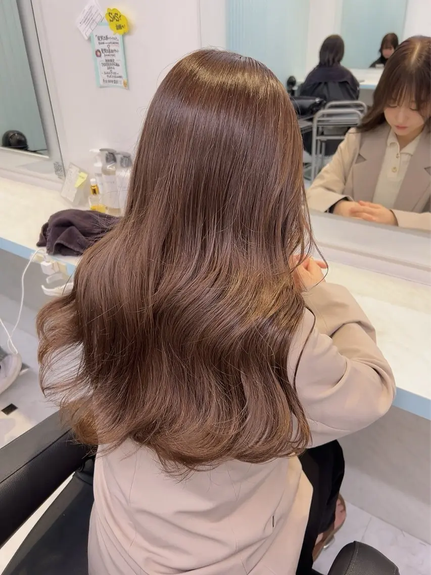 ロング カラー ヘアカラー トリートメント ヘッドスパ 🥞ベージュ系カラー 【すずきりほ】🥞のヘアスタイル