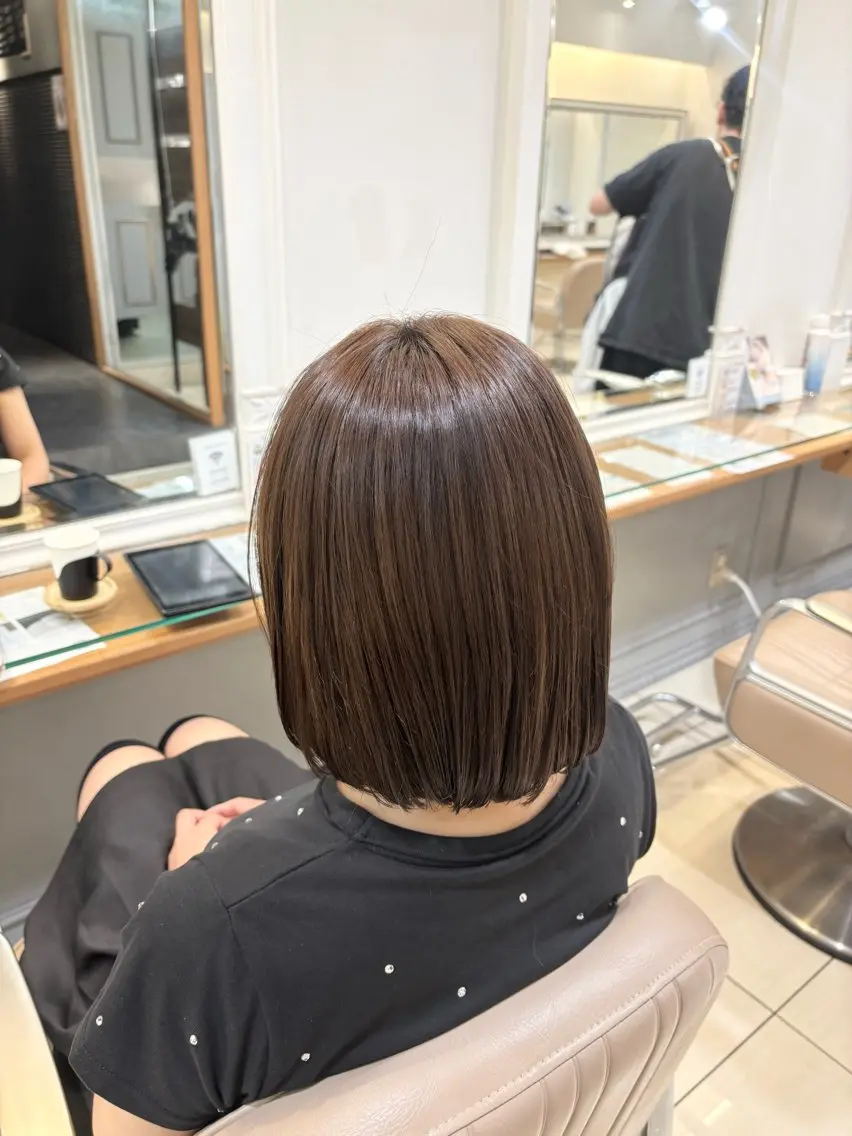 ミディアム パーマ 縮毛矯正 🎀ハイトーン 🎀Honoka🎀のヘアスタイル