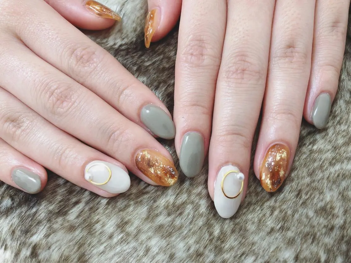 ネイル べっ甲ネイル kiki nail &brow二子玉川のネイルデザイン