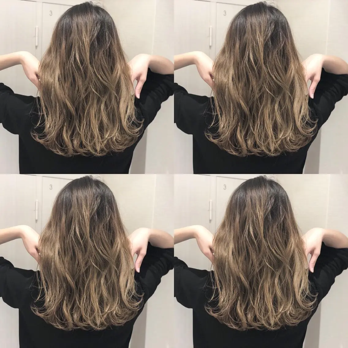 ロング カラー アディクシーカラー アッシュ バレイヤージュ 透明感カラー グラデーションカラー 似合わせカット/ レイヤーカット/新谷のヘアスタイル
