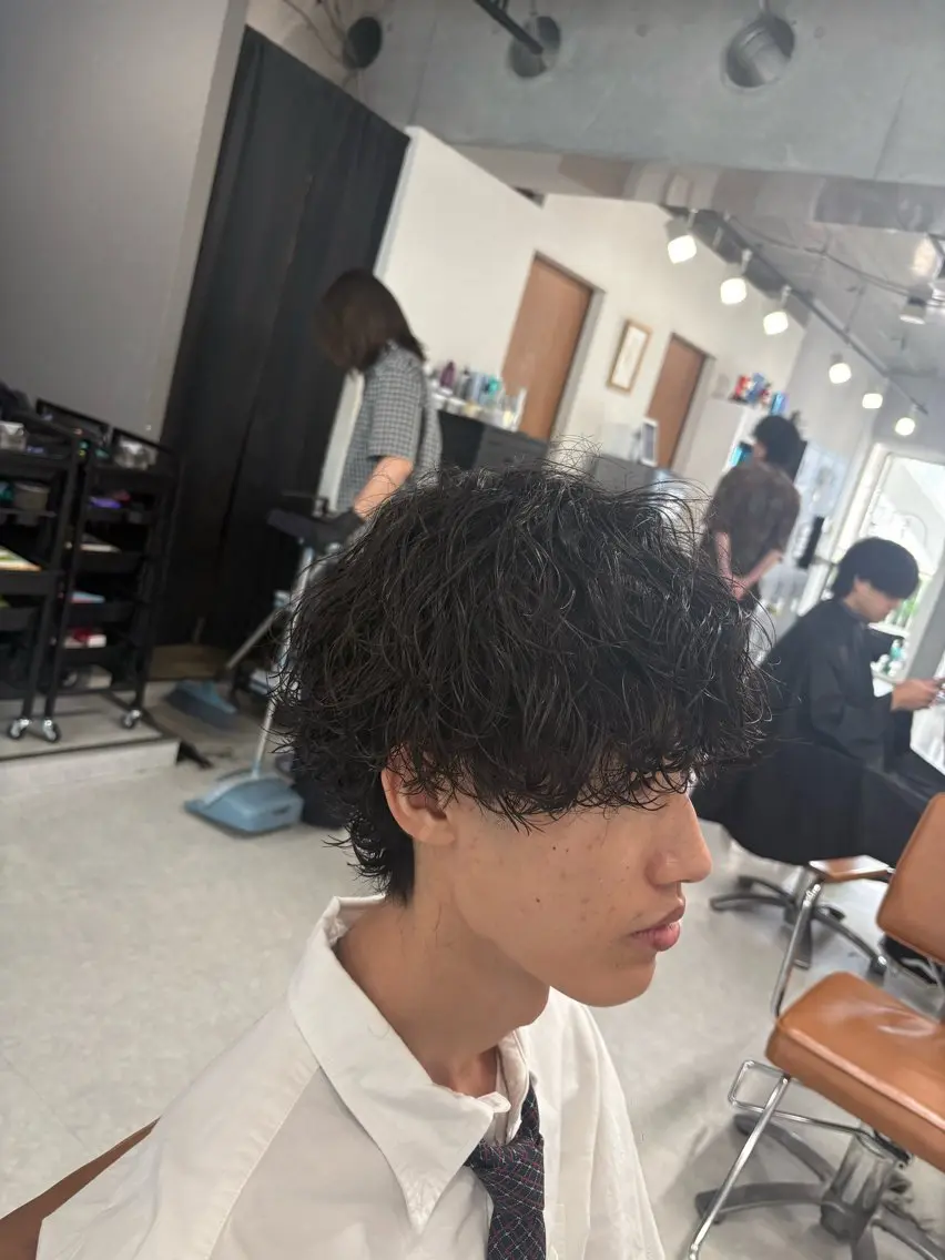 パーマ メンズ メンズパーマ メンズウルフカット ウルフカット 下北沢メンズパーマ 特化園田　楓莉のヘアスタイル