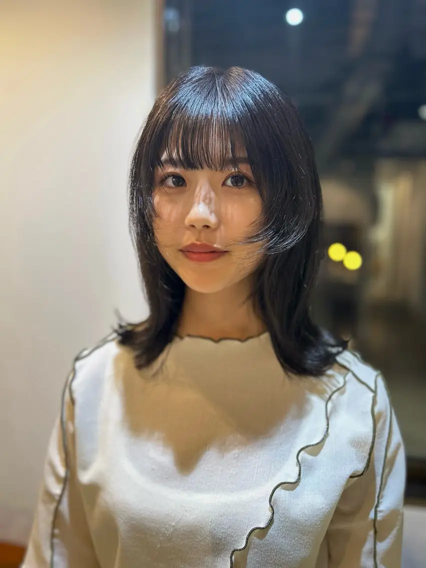 セミロング カラー ヘアアレンジ ヘアカラー 🎀suzuna 透明感colorのヘアスタイル