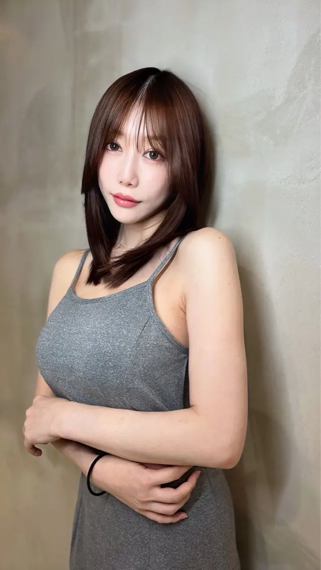 ミディアム 韓国風ヘア カット ヘアカラー トリートメント 色気ヘア💄 TAKAHIROのヘアスタイル