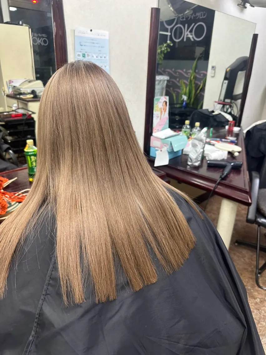 ロング カラー ベージュカラー ブリーチ ハイトーンカラー 後藤 弓佳のヘアスタイル