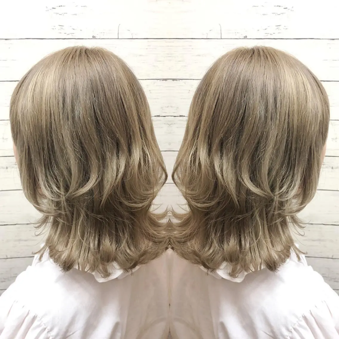 ミディアム カラー ブリーチ ヘアカラー ヘアセット 韓国ヘア🤍髪質改善 🇰🇷AKANEのヘアスタイル
