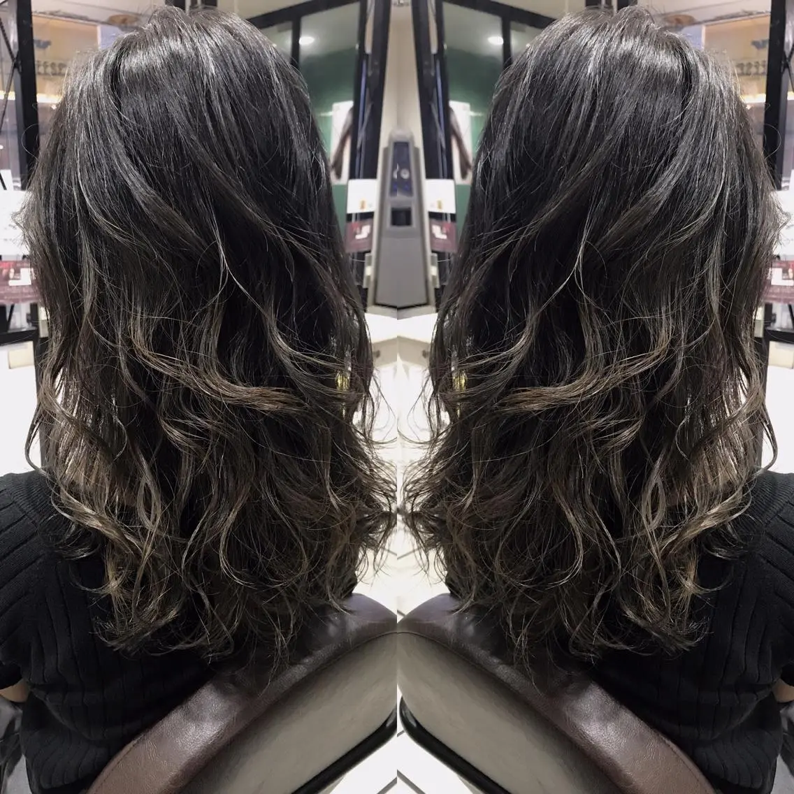 ロング カラー シールエクステ⭐️ オオミタクヤのヘアスタイル