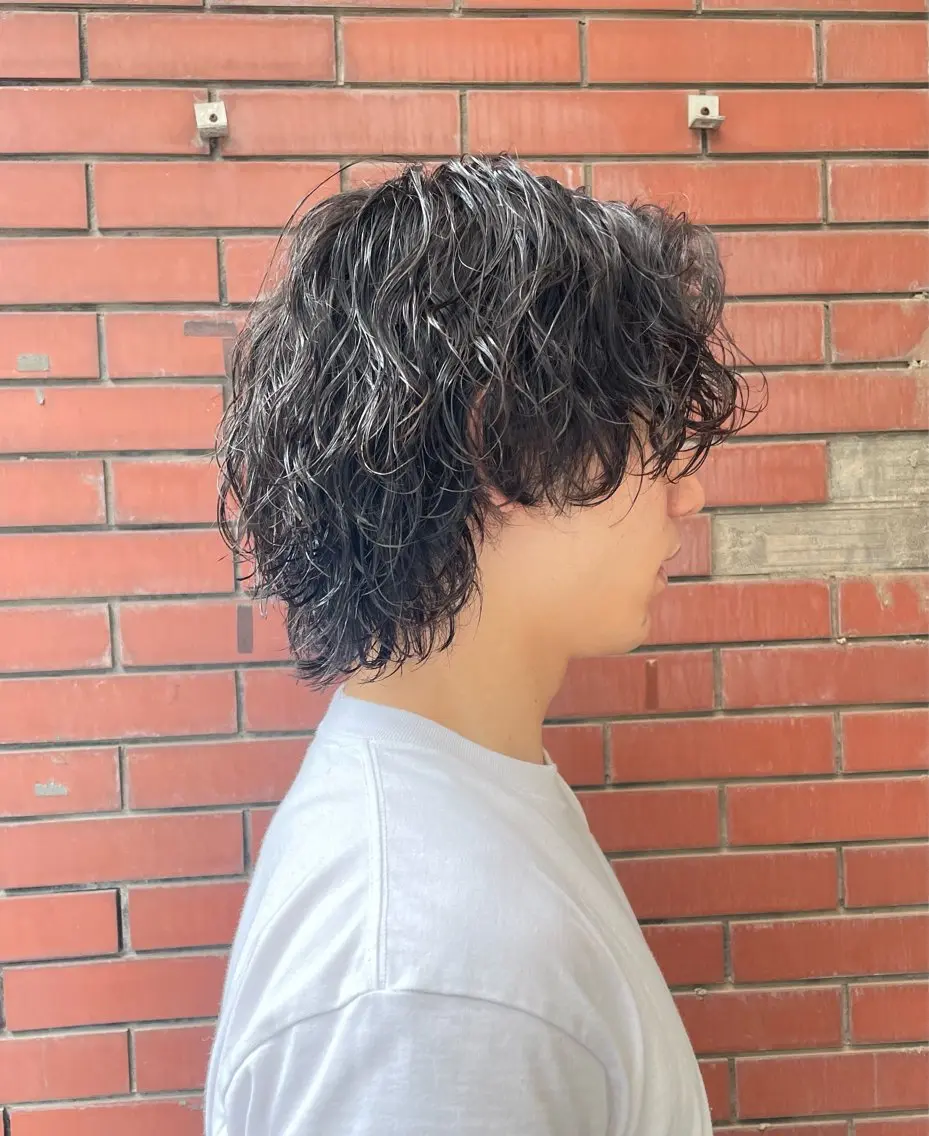 ミディアム パーマ メンズ ミディアムパーマ メンズパーマ カット パーマ 【柏メンズパーマ職人 】店長 KAZUMAのヘアスタイル