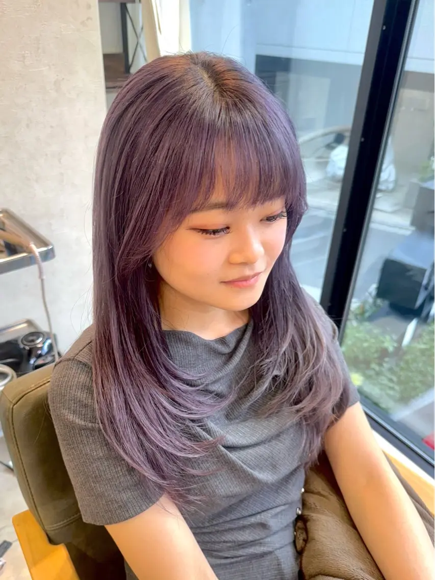 ロング カラー ブリーチ ダブルカラー ネイビーカラー パープルカラー ヘアカラー トリートメント アニメデザイン美容師 ブリーチカラー/僚汰のヘアスタイル