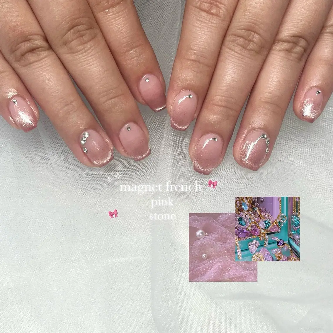 ネイル 長さ出し フラッシュネイル ジェルネイル マグネットネイル 持ち込み ハンドネイル 🌷Gemini nami🌷のネイルデザイン