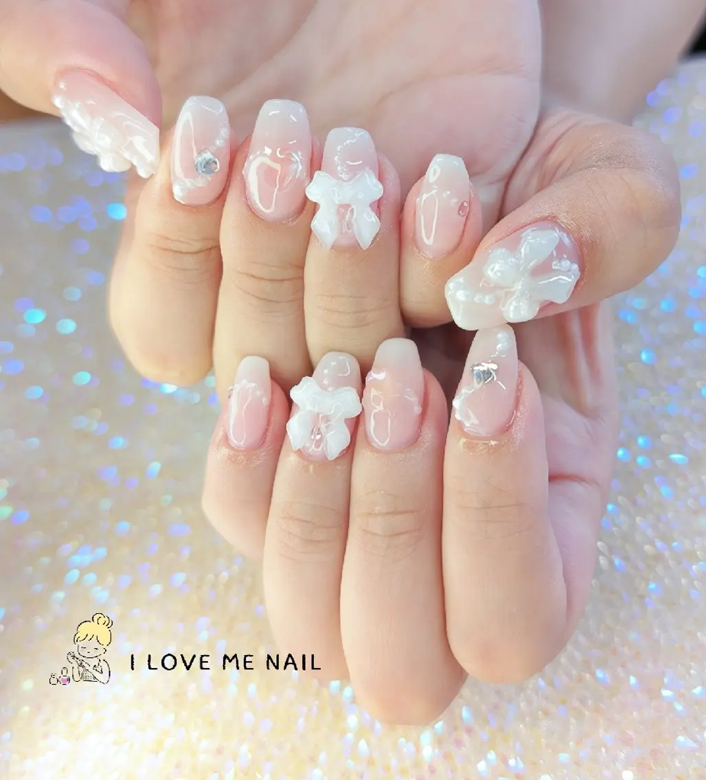 ネイル 長さ出し ハート 韓国ネイル マグネットネイル ニュアンスネイル ハンドネイル I LOVE ME NAIL.。.:*♡のネイルデザイン