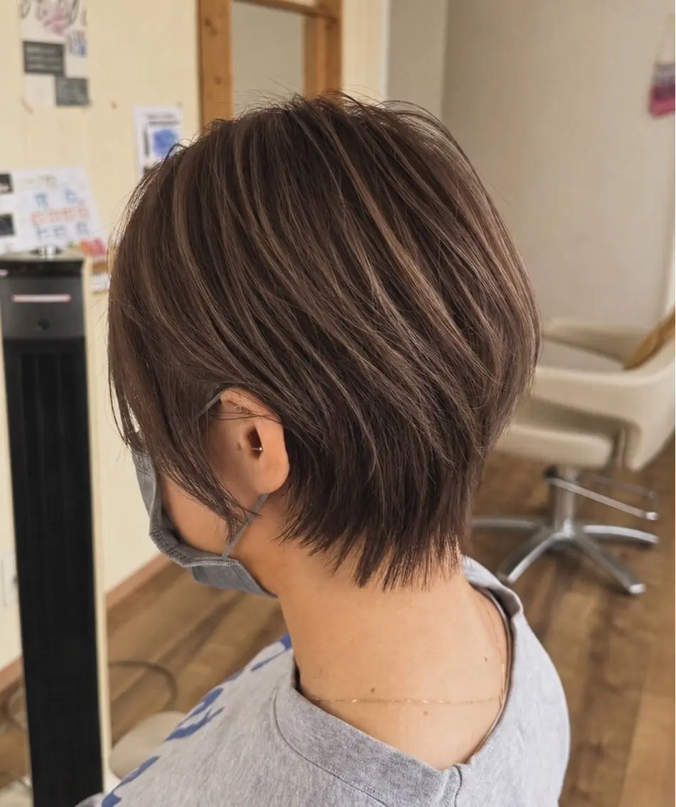ショート ハンサムショート ショートヘア カット ヘアカラー トリートメント 艶髪カラー/髪質改善 細貝 舞利のヘアスタイル