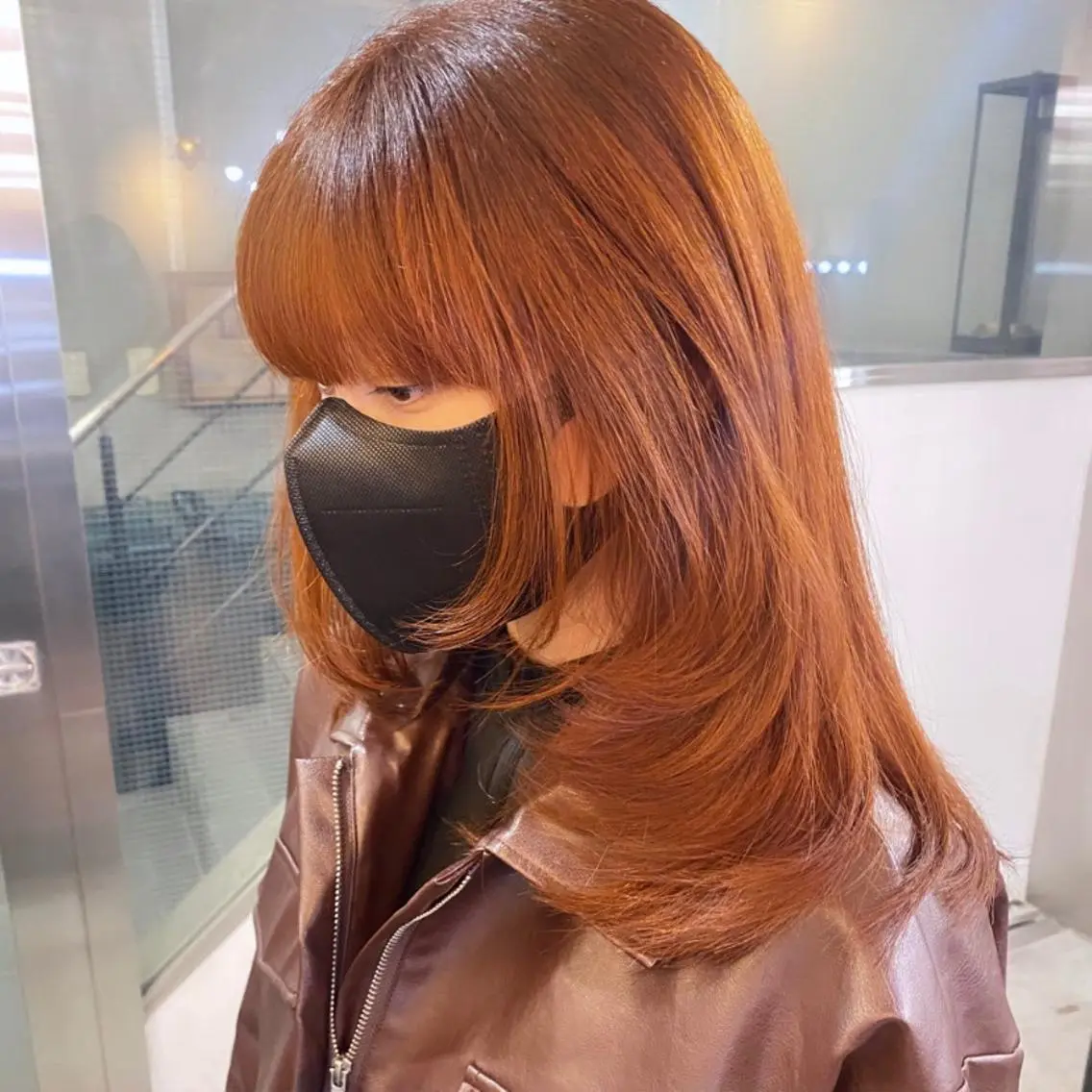 セミロング アッシュ ヨシンモリ 韓国風ヘア レイヤーカット トリートメント カット ヘアカラー トリートメント ヘッドスパ ヘアセット 艶感/韓国風 🤍moeka🤍のヘアスタイル