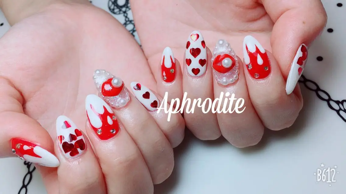 ネイル バレンタイン Aphrodite パラジェル認定サロンのネイルデザイン