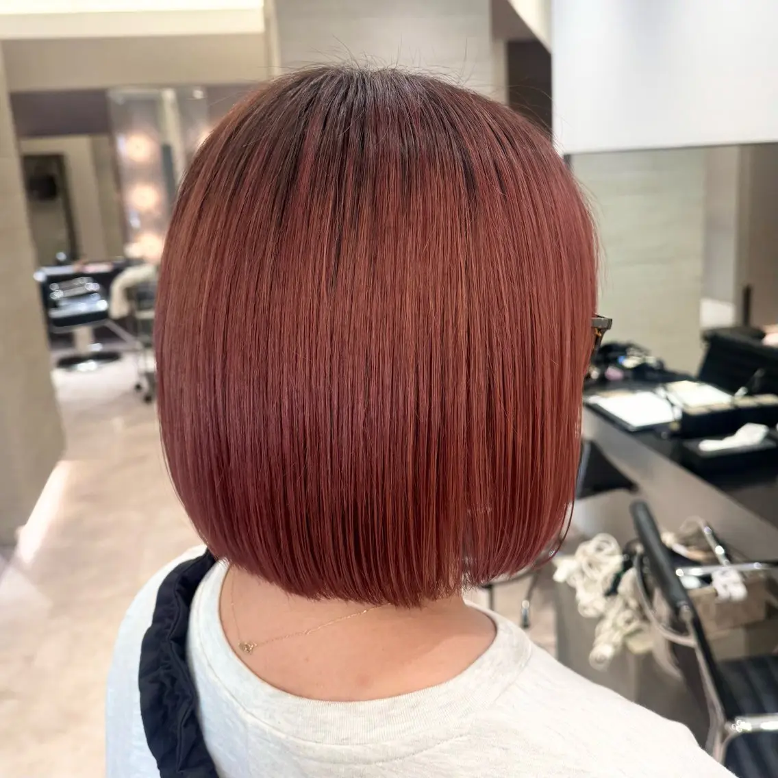 ショート カラー ブリーチ オレンジ カット ヘアカラー トリートメント NATSUNO ✮ボブ/縮毛矯正のヘアスタイル