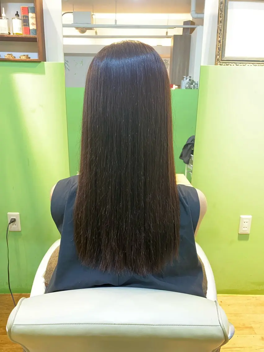 ロング パーマ 髪質改善 縮毛矯正 酸性ストレート ストレートパーマ 【エシカル】 HOSOMIのヘアスタイル