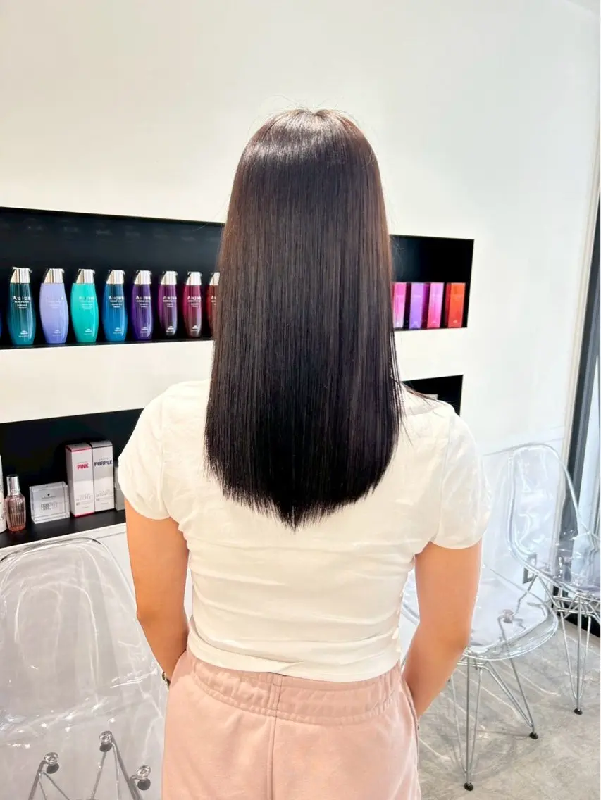 ロング カラー ヘアカラー himari💜 酸性ストレートのヘアスタイル