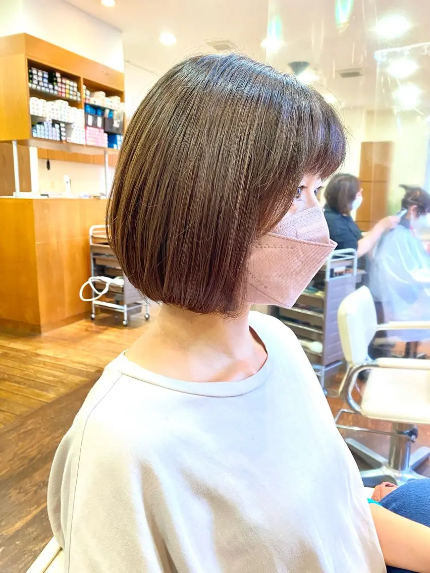 ショート カラー ベージュカラー 透明感カラー ボブ ショート ボブ横山真樹のヘアスタイル