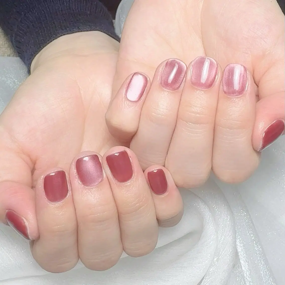 メンズ ネイル メンズ韓国風 アートネイル オーロラネイル ガーリー キラキラネイル ハンドネイル Nail salon 木にいるのネイルデザイン