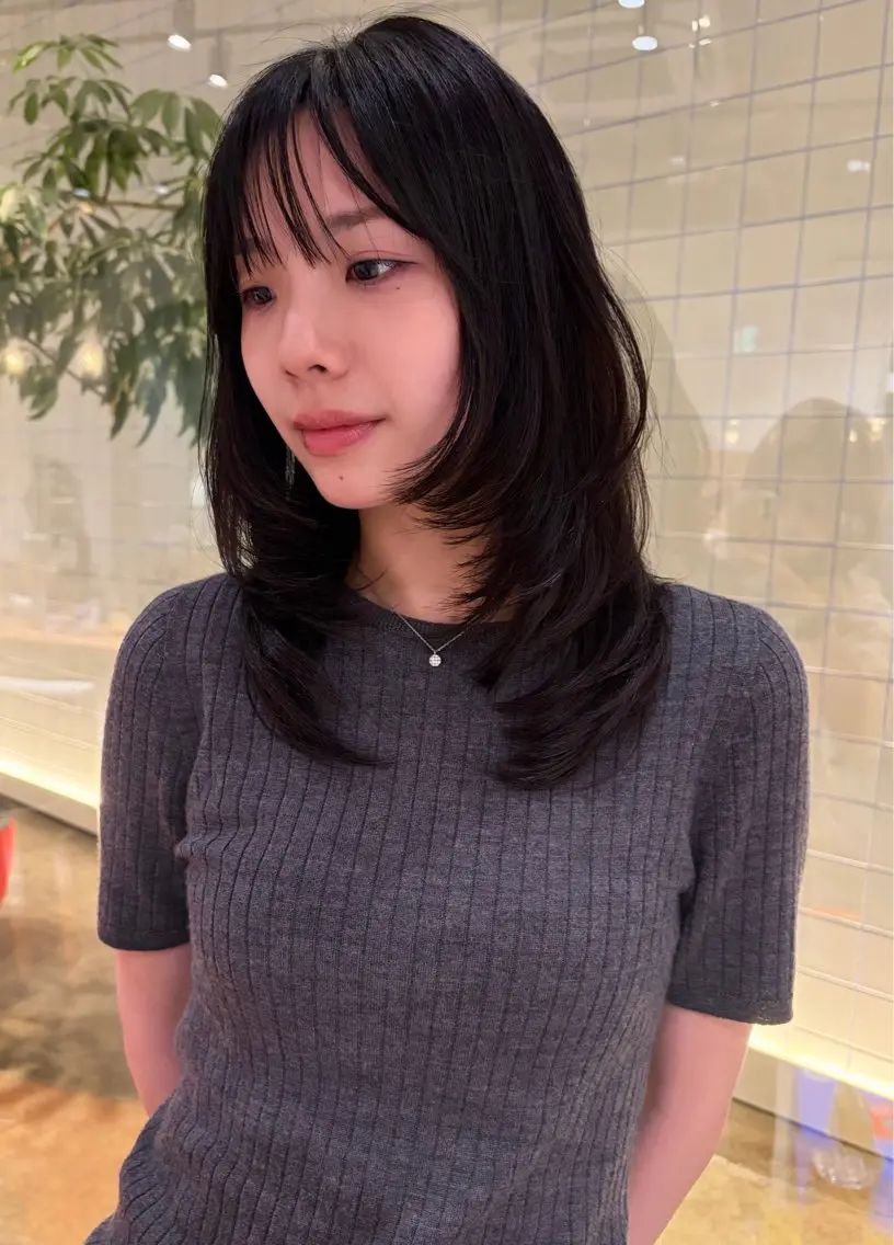 ミディアム ミディアムレイヤー レイヤーカット 楓^・◦・🎀^ カットモデル募集中のヘアスタイル