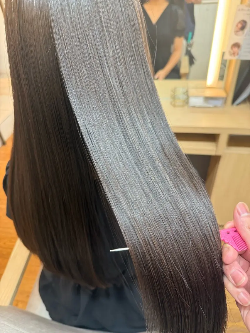 ロング 縮毛矯正 トリートメント 鳴海 快晴のヘアスタイル