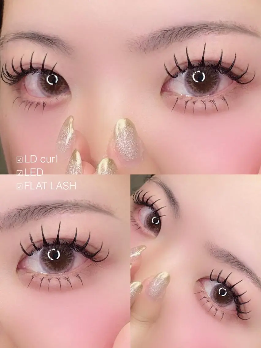 上下マツエク🤍上フラットラッシュ100本🎀下30本🎀LED変更1100円 Lカールあり♡オフコーティング込♡の写真