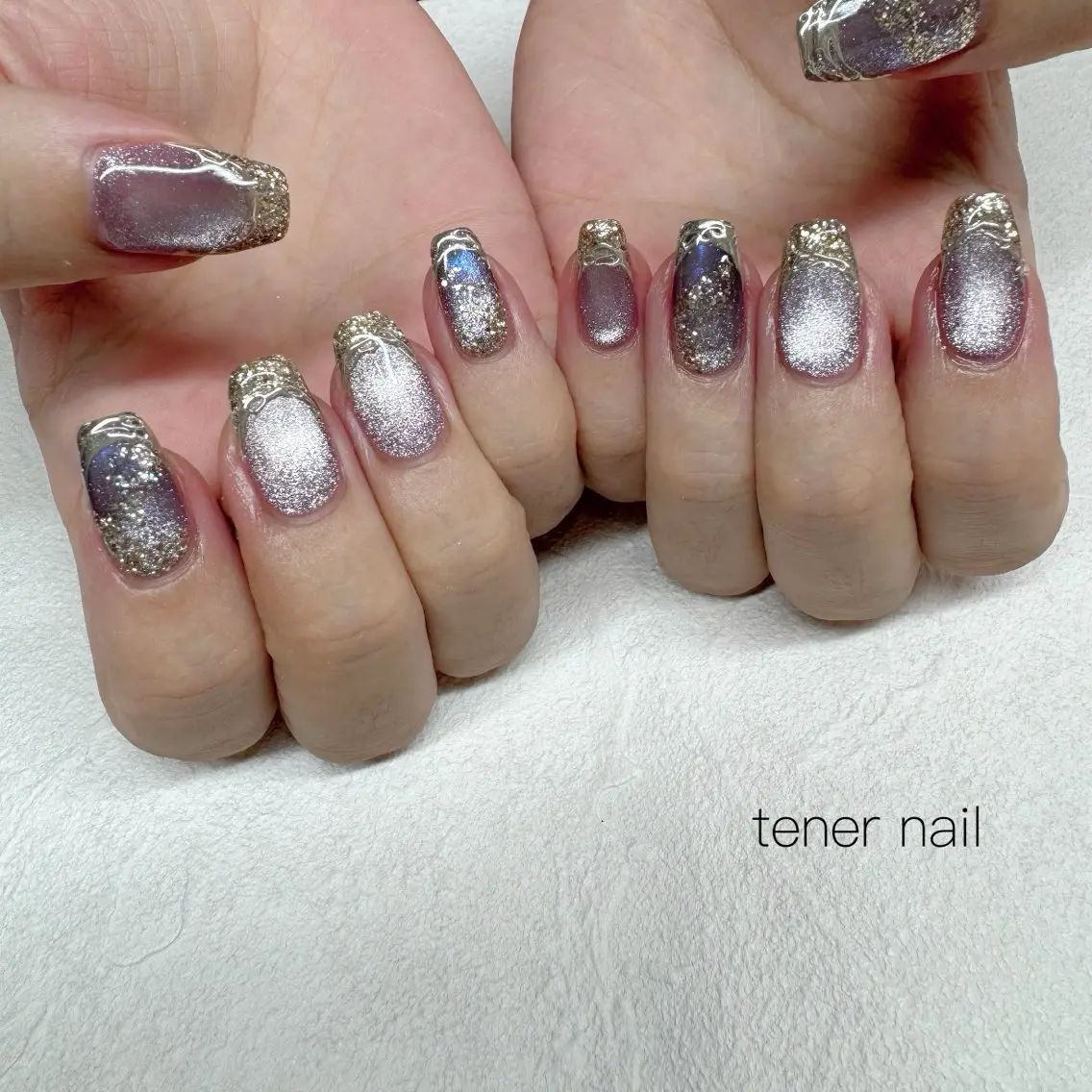 ネイル キラキラネイル マグネットネイル ミラーネイル ハンドネイル テネルネイル tener nailのネイルデザイン