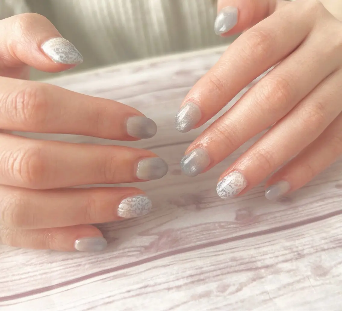 ネイル レース ハンドネイル MYu Beauty Salon YURIのネイルデザイン