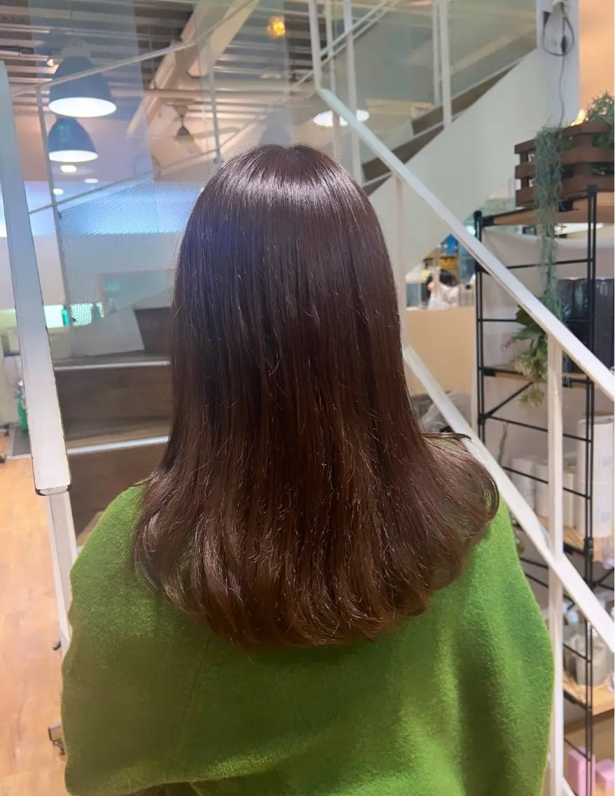 セミロング カラー ブラウンカラー モカブラウン 石野 友唯のヘアスタイル