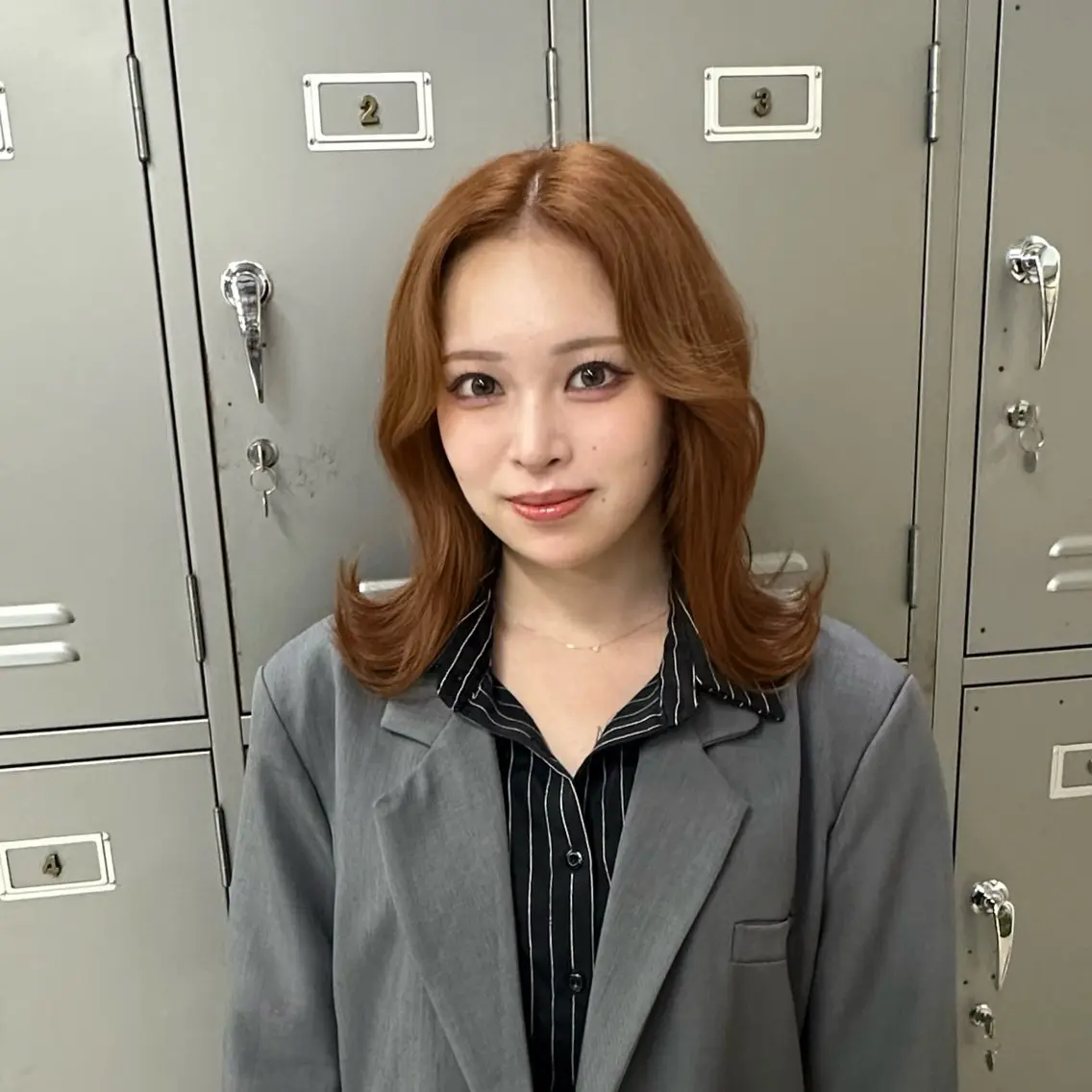 ミディアム カラー ブラウンカラー オレンジ オレンジブラウン ヘアカラー ここね/透明感 カラー/ナチュラルのヘアスタイル