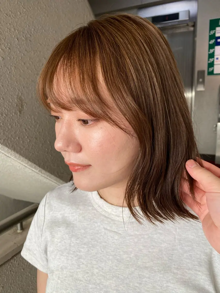 ミディアム ヘアカラー ナチュラルヘア🫧 ナナミのヘアスタイル