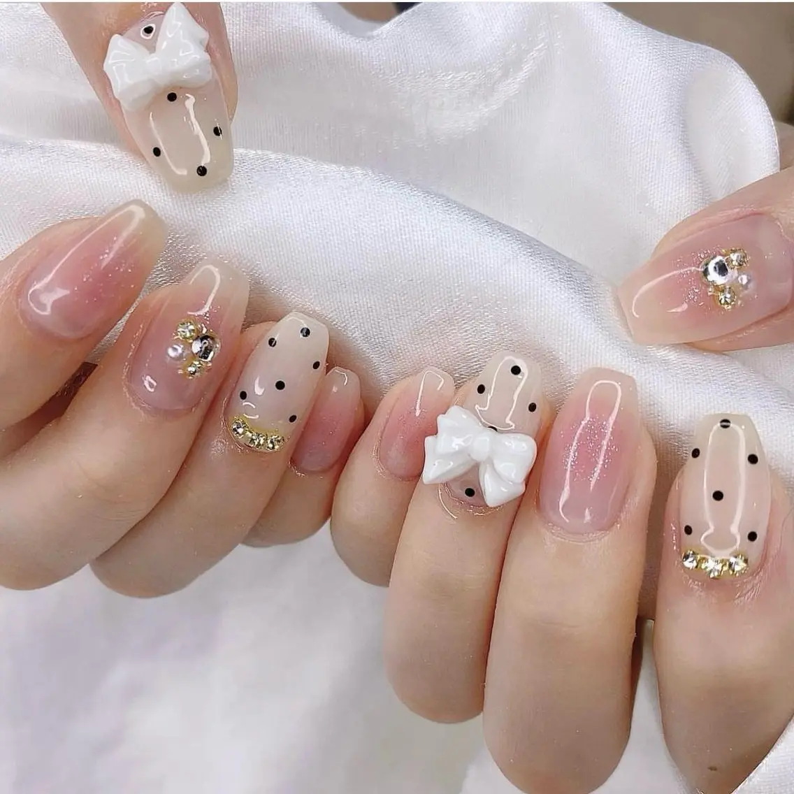 ネイル 渋谷／チップ長さ出し 👑アプレgel-xのネイルデザイン