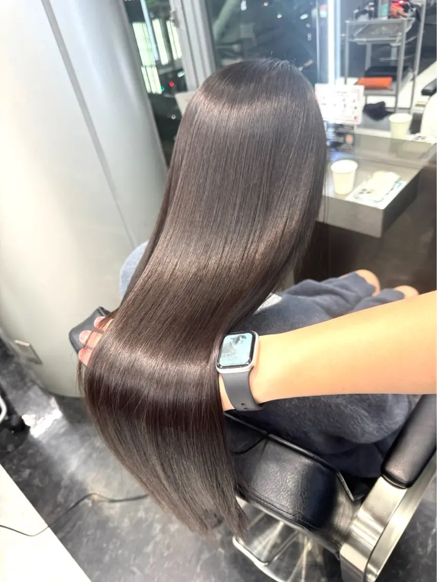 ロング カラー パーマ 【暖色カラー+ブリー チ特化】💟まなみのヘアスタイル