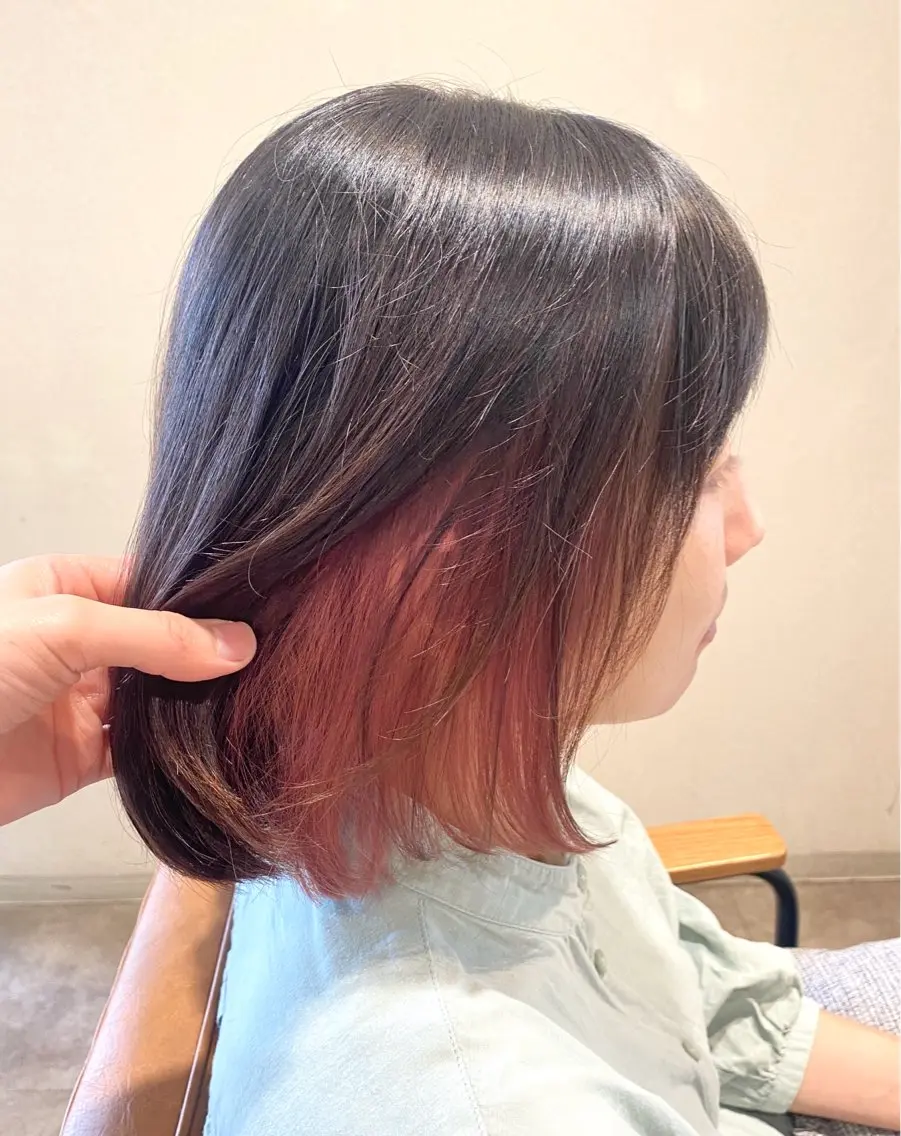 ショート カラー カット ヘアカラー トリートメント 酸性ストレート/ブリ ーチなしWカラー河本のヘアスタイル