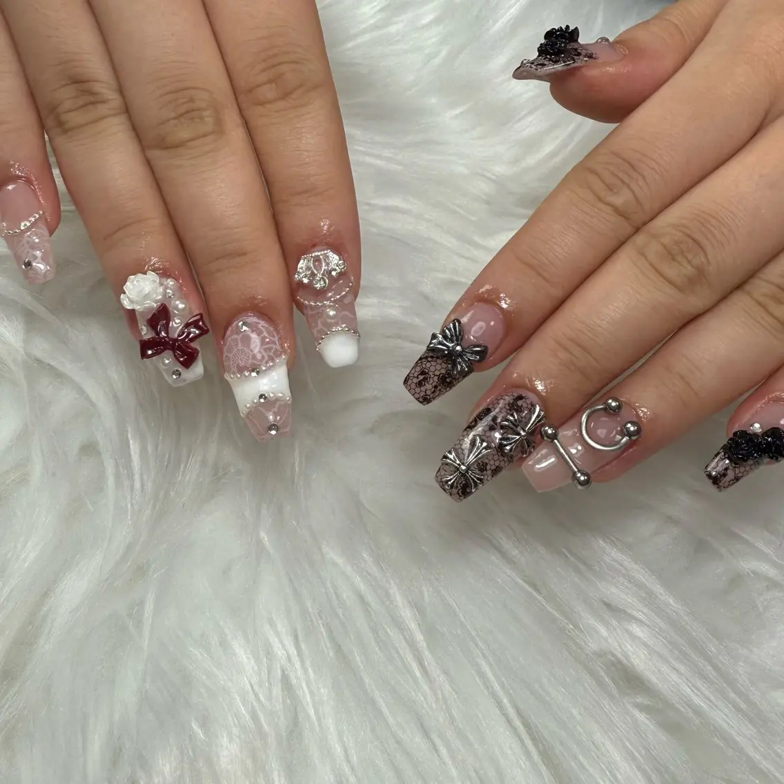 ネイル レース ネイルチップ ハンドネイル L'ino nailのネイルデザイン