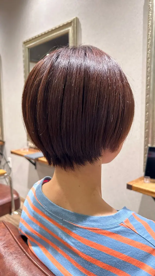ショート カラー ショートボブ ボブ 髪質改善 ショートヘア 縮毛矯正 花橋 宏輝のヘアスタイル