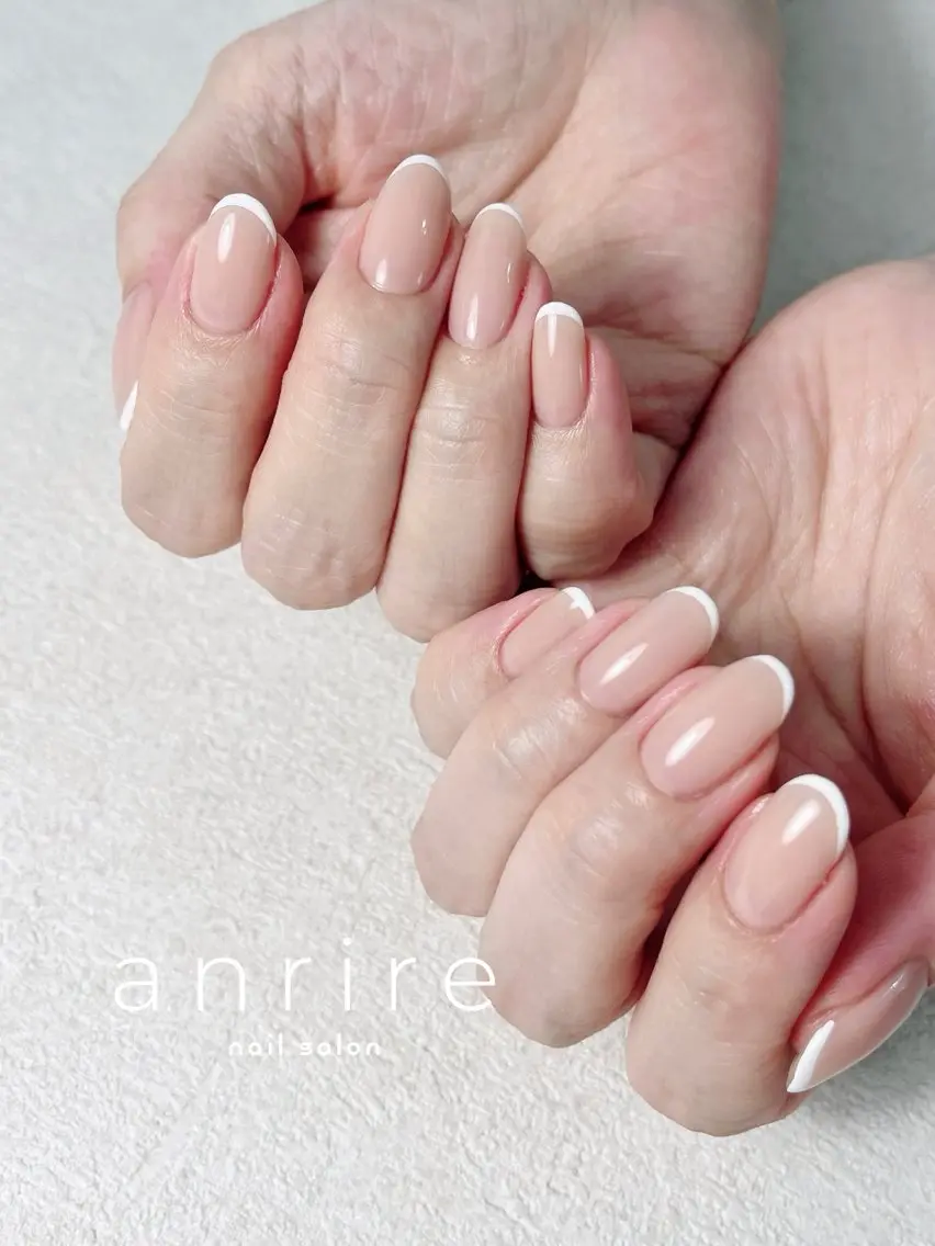 ネイル フレンチネイル ジェルネイル オフィスネイル パラジェル シンプルネイル ハンドネイル nailsalon anrireのネイルデザイン