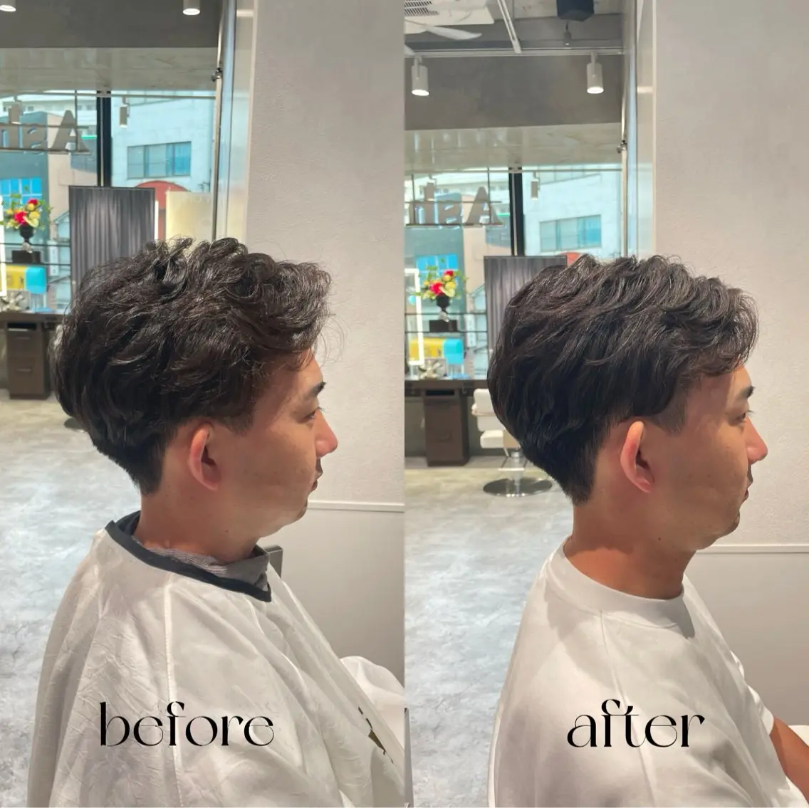 パーマ メンズ カット パーマ 縮毛矯正特化🩰 竹口はるかのヘアスタイル