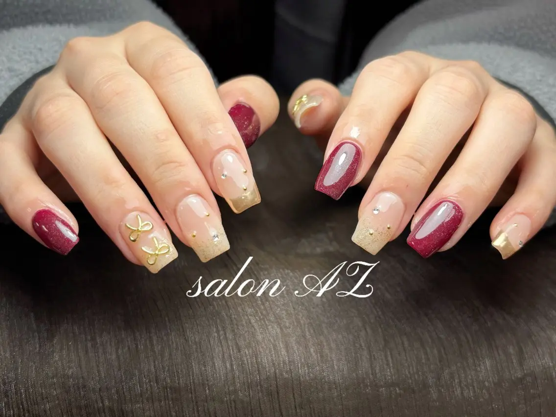 ネイル 長さ出し フットネイル フレンチネイル マグネットネイル ニュアンスネイル ハンドネイル salon AZのネイルデザイン