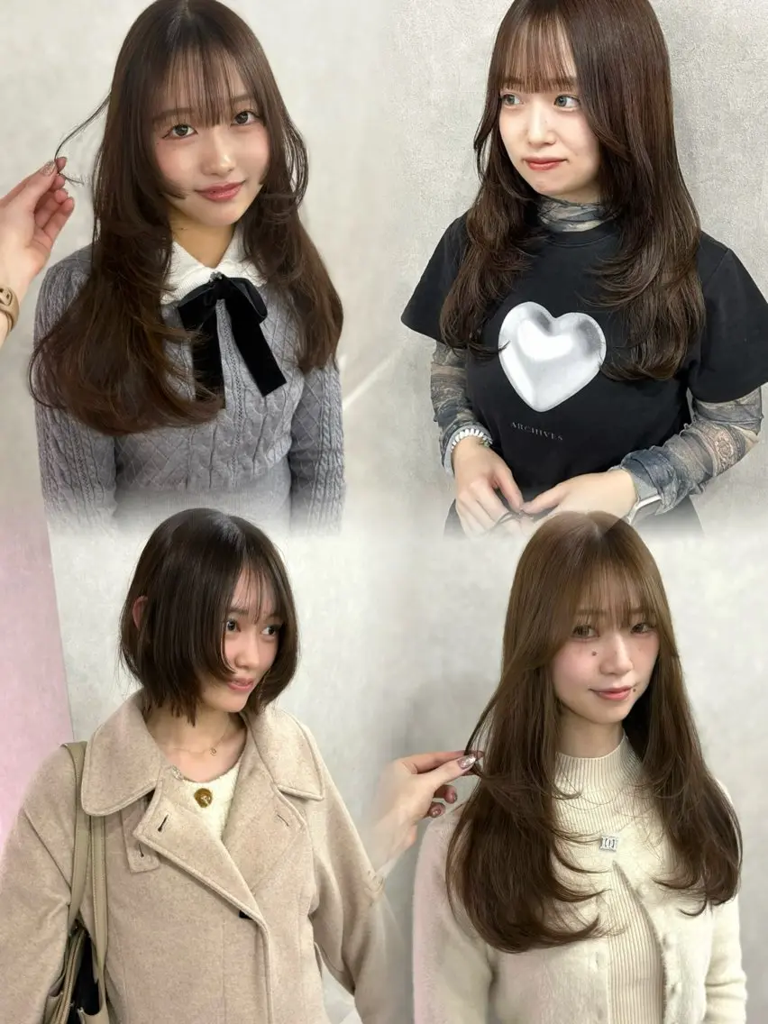 ロング カラー レイヤーカット カット ヘアカラー 盛れる顔まわり✨🎀 レイヤー別所好葉のヘアスタイル