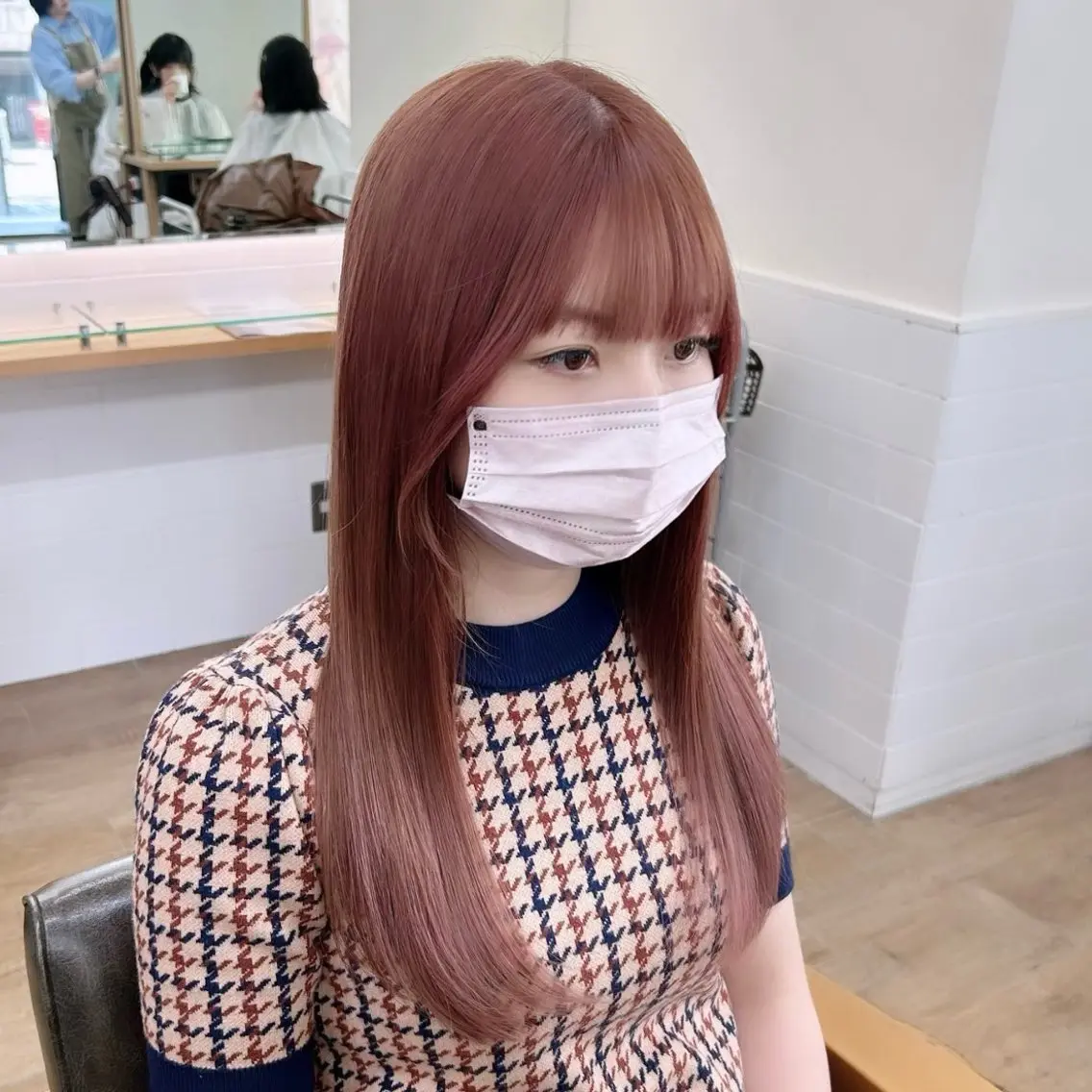 🧡顔周りストレート➕全体カラー🧡(整えカット付き✂️)の写真