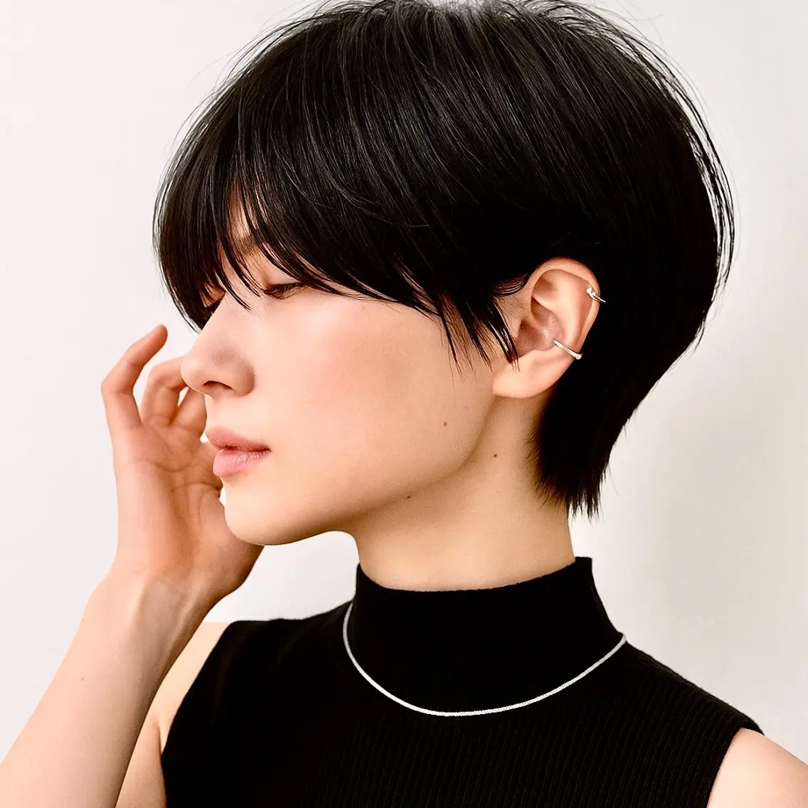 ショート 切りっぱなしボブ 前下がりボブ ショートボブ 丸みショート ボブ メンズパーマ/名古屋 /池下/KAKKYのヘアスタイル