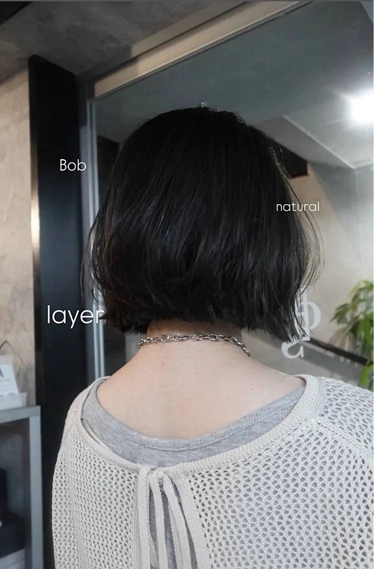 ショート カラー ボブ レイヤーカット カット ヘアカラー トリートメント 🌿透明感カラー レイヤーカットのヘアスタイル