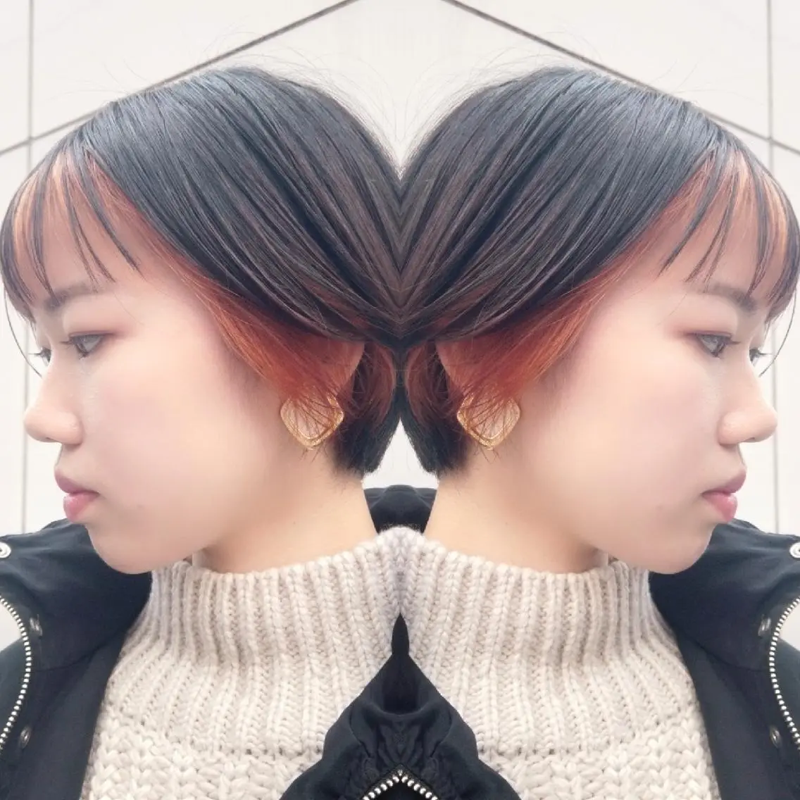 カラー ショート ヘアアレンジ インナーカラー カット ヘアカラー トリートメント 竹内啓太 ボブのヘアスタイル