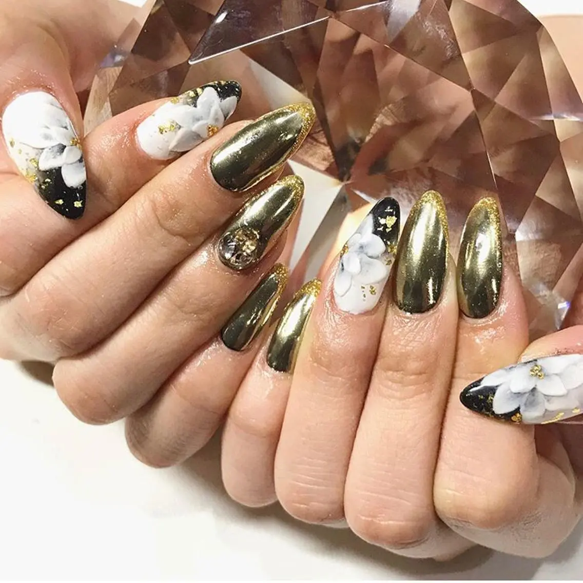 ネイル 渋谷／チップ長さ出し 👑アプレgel-xのネイルデザイン