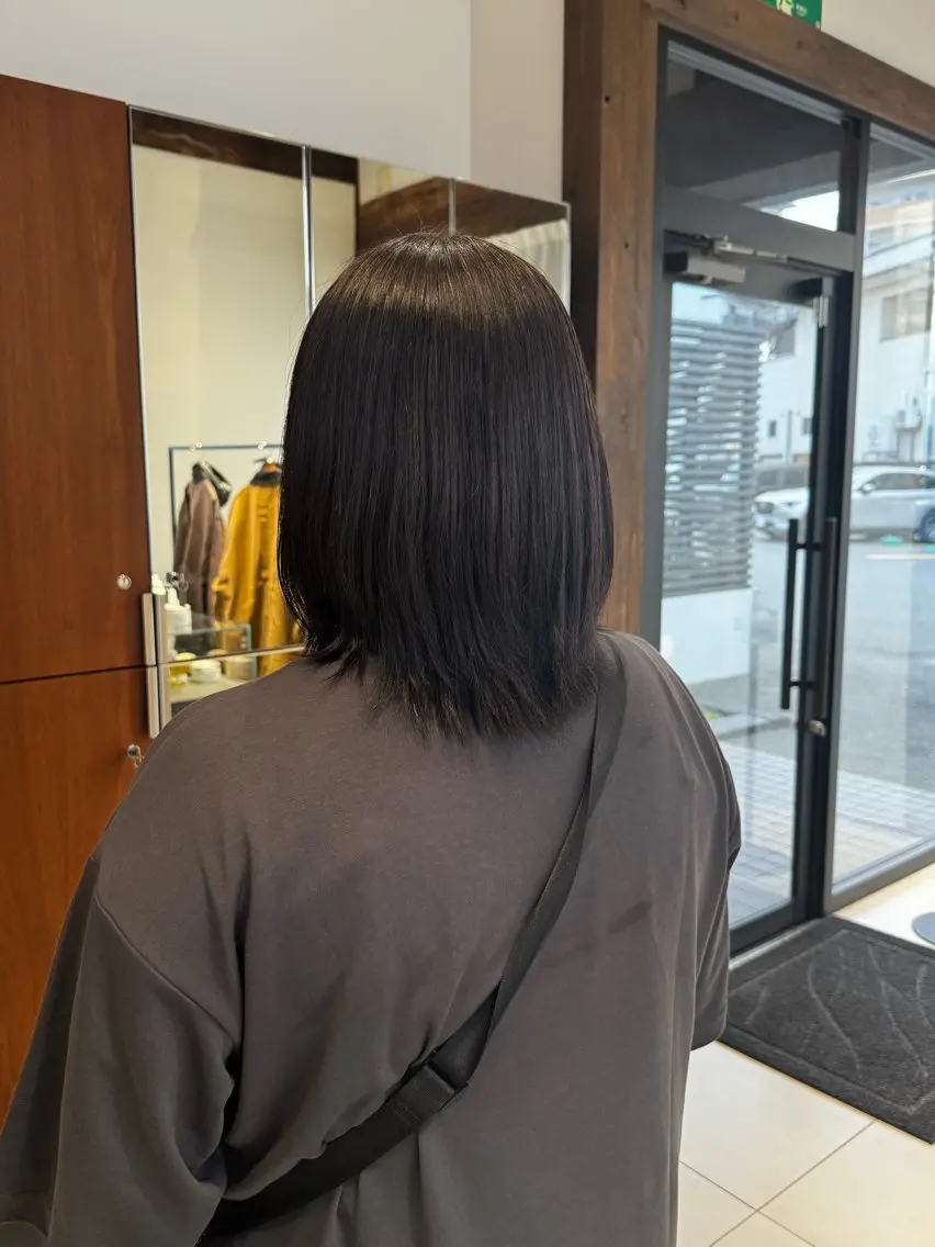 ミディアム 縮毛矯正 kage Nanamiのヘアスタイル